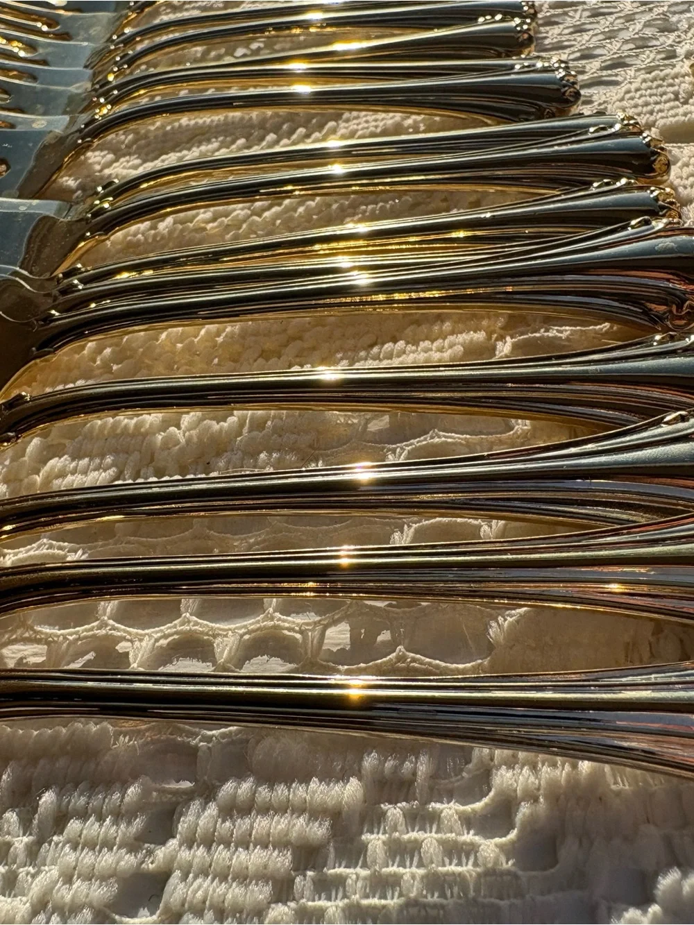 Gold-Tone Dessert Forks - Set of 21